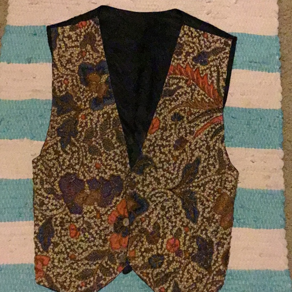 Vintage beaded/silk vest GREAT CONDITION